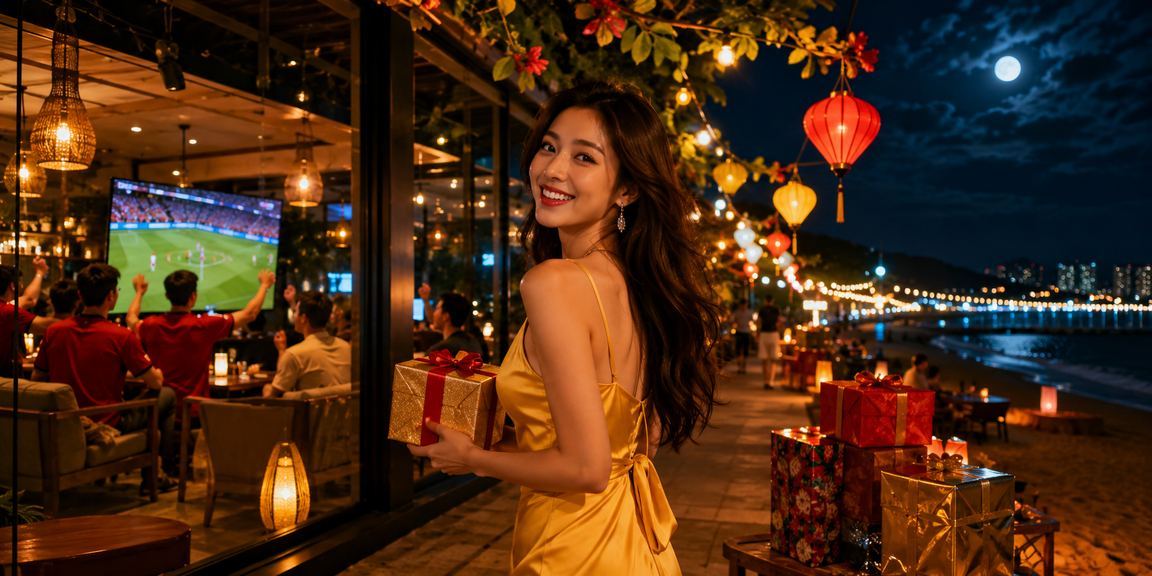Hình ảnh cảnh cá cược thể thao đêm tại Đà Nẵng, Việt Nam